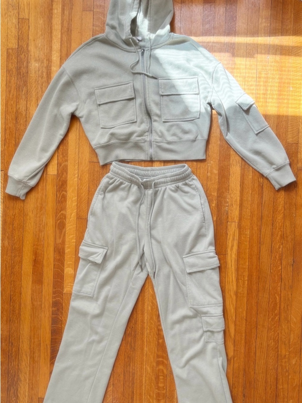 Hippie Rose Kids Matching Set Sage Green Hoodie & Cargo Pants